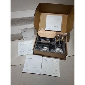 New Glass Oil & Vinegar Dispenser with Metal Pour Spout, Weighted Pourer Labels